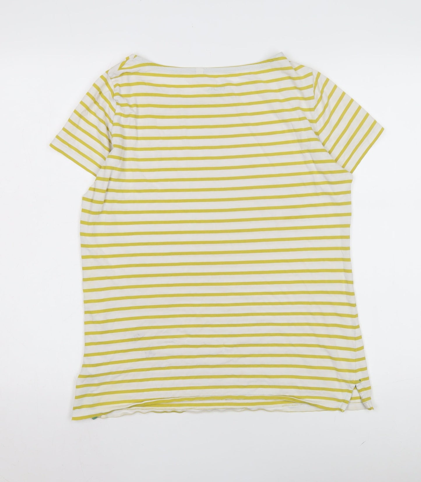 Boden Women's Yellow Striped T-Shirt Size 12