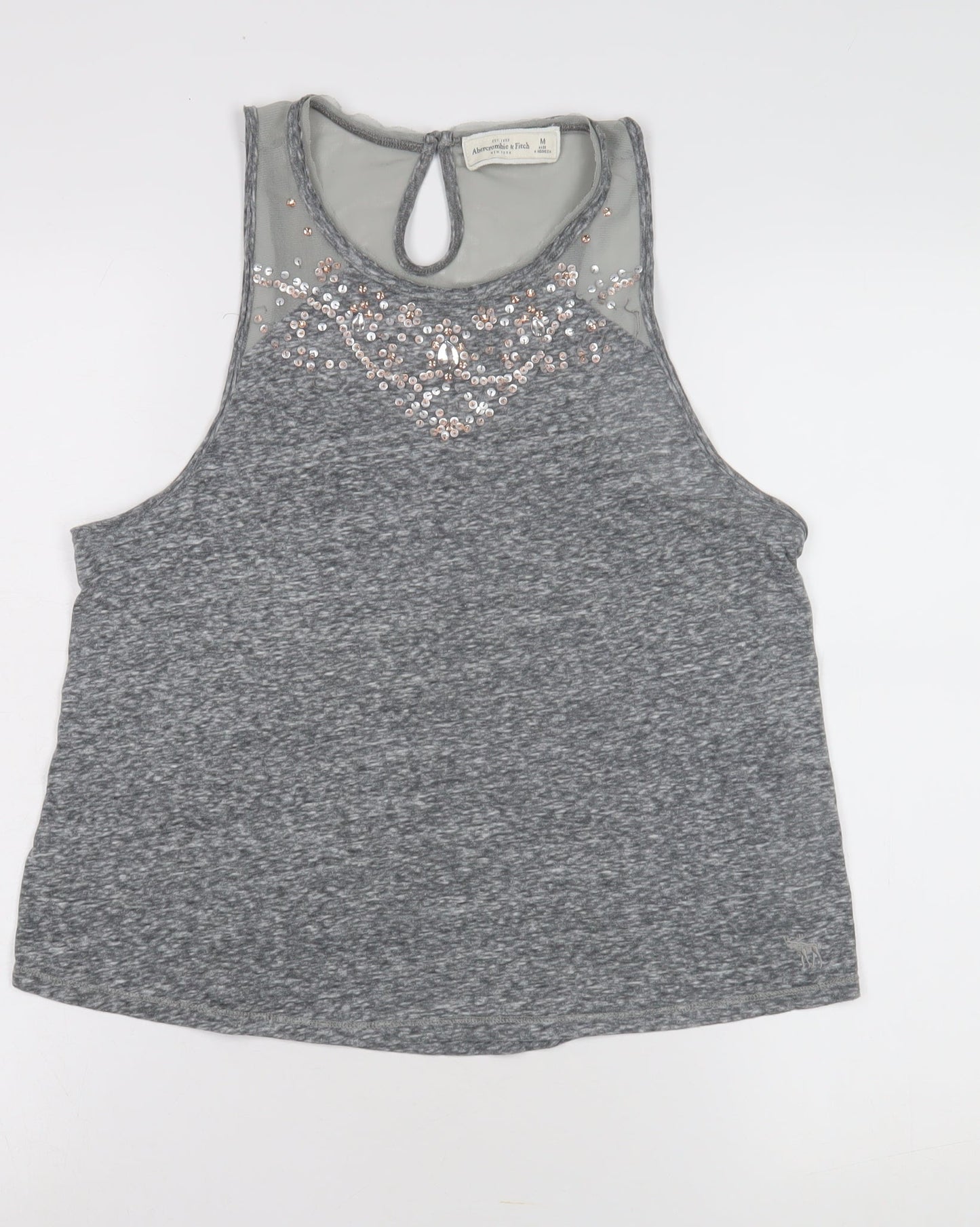 Abercrombie & Fitch Grey Sequin Women's Medium Camisole Tank