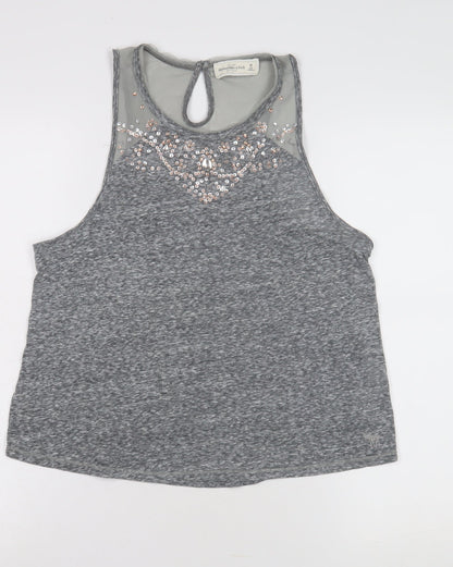 Abercrombie & Fitch Grey Sequin Women's Medium Camisole Tank