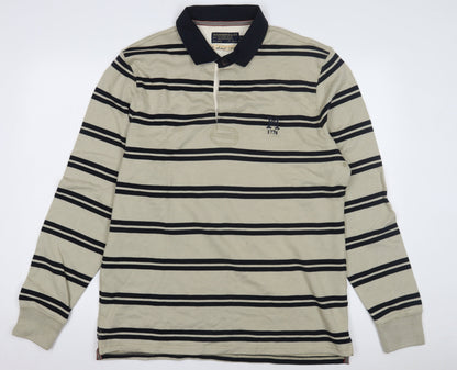 Hammond & Co Men Beige Striped Polo L