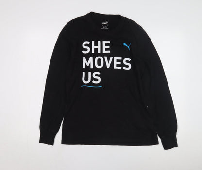 Womens UK Size S PUMA Black Basic T-Shirt