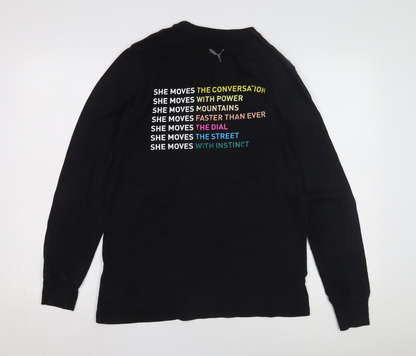 Womens UK Size S PUMA Black Basic T-Shirt