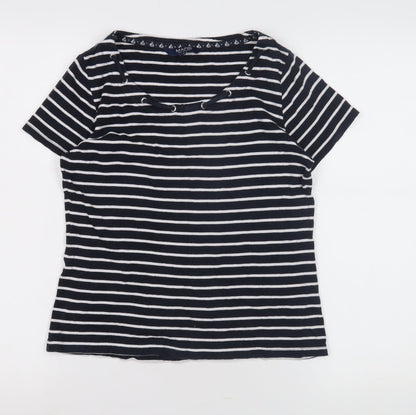 Womens UK Size 12 Maine New England Black Basic T-Shirt