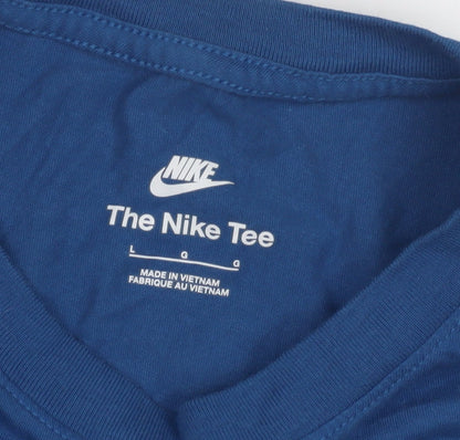 Nike Men's Blue Cotton T-Shirt, Large, Regular Fit