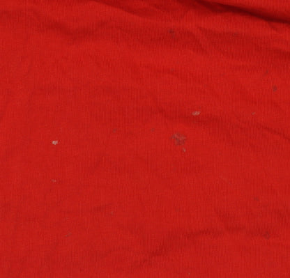 Adidas Men's Red Logo T-Shirt, L, Crew Neck