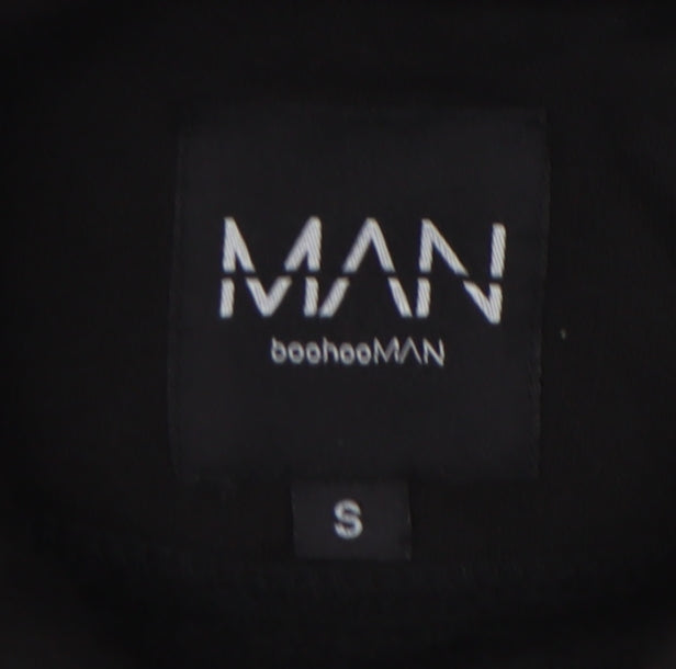 Mens UK Size S boohooMAN Black Pullover Hoodie