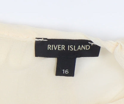 River Island Women's Ivory Lace Accent Dress Size 16