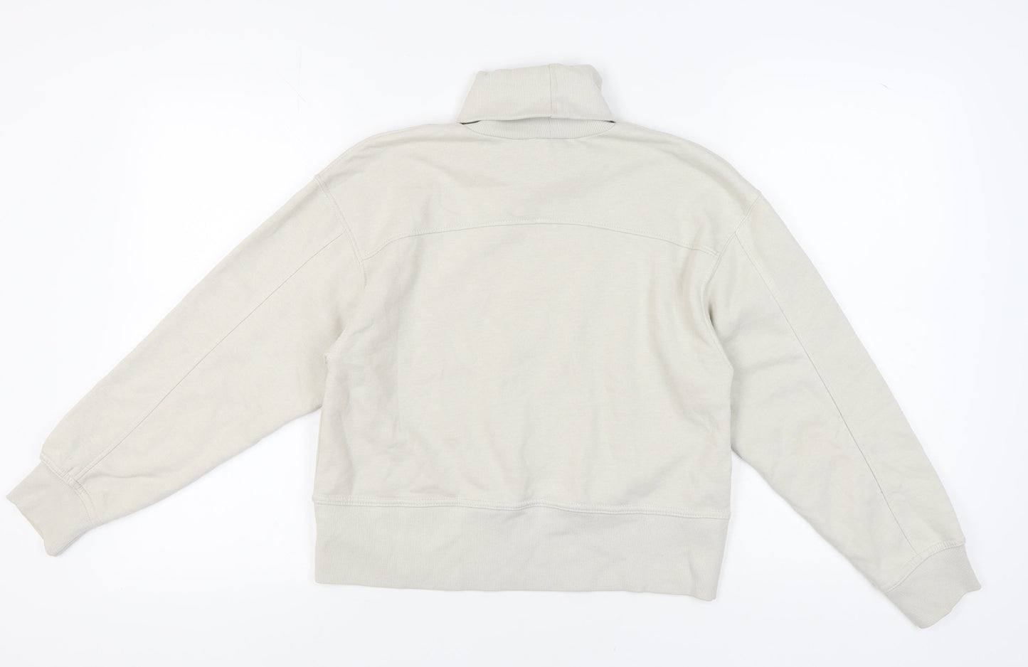 Zara Women's Ivory Roll Neck Sweatshirt, Size S, Casual Warm