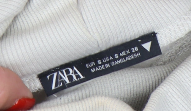 Zara Women's Ivory Roll Neck Sweatshirt, Size S, Casual Warm
