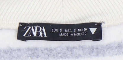 Zara Women’s White Striped Pullover Sweatshirt S