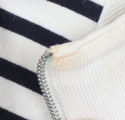 Zara Women’s White Striped Pullover Sweatshirt S