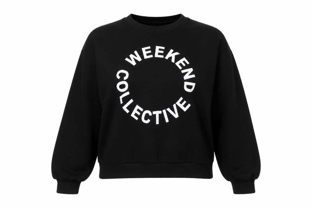 Front view of ASOS Women's Black Pullover Sweatshirt -, size 10