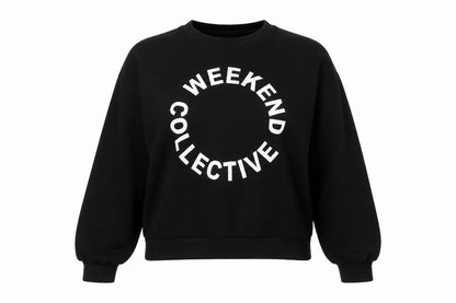 Front view of ASOS Women's Black Pullover Sweatshirt -, size 10
