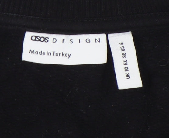 Womens UK Size 10 ASOS Black Pullover Sweatshirt