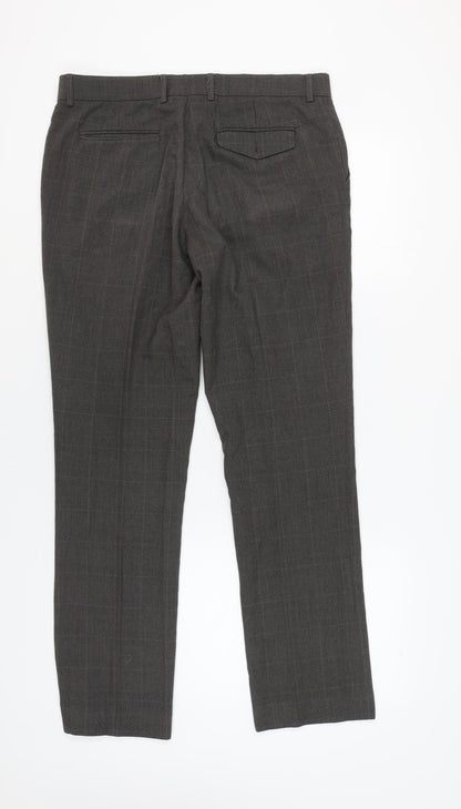 Jeff Banks Men's Grey Check Trousers, Size 36