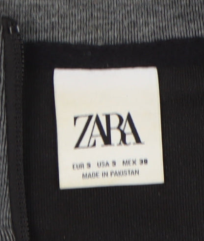 ZARA Women's Grey Full Zip Sweatshirt Size 4