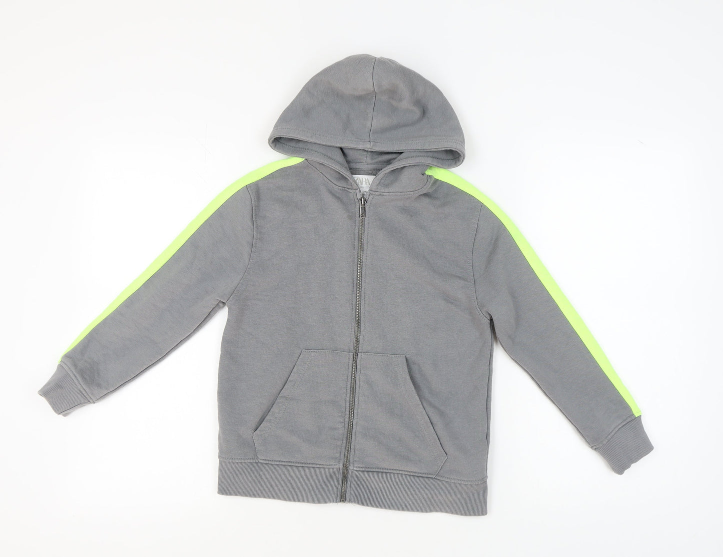 Zara Boys Grey Full Zip Hoodie, Size 6 Years