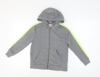 Zara Boys Grey Full Zip Hoodie, Size 6 Years
