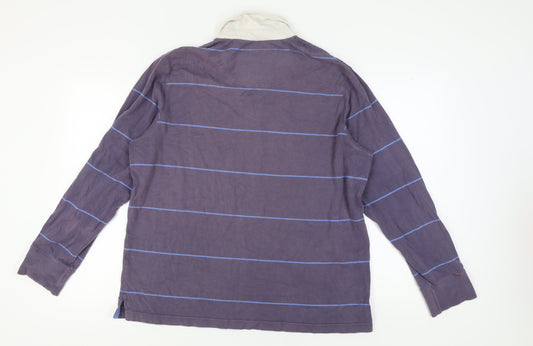 Marks and Spencer Men's XL Purple Striped Polo