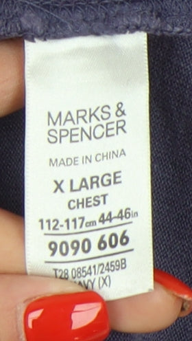 Marks and Spencer Men's XL Purple Striped Polo