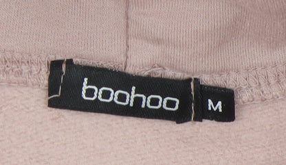 Boohoo Women's Pink Medium Pullover Hoodie - Casual & Comfortable