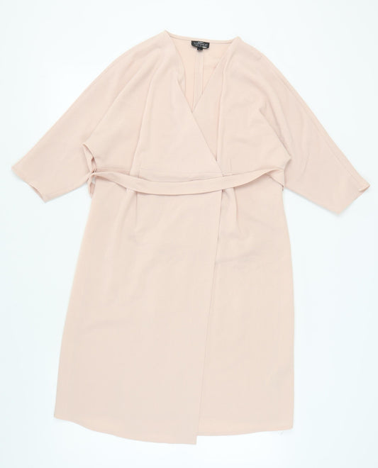 Topshop Women's Beige Wrap Dress Maternity Size 10