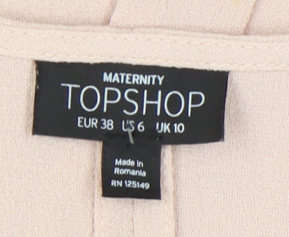 Topshop Women's Beige Wrap Dress Maternity Size 10