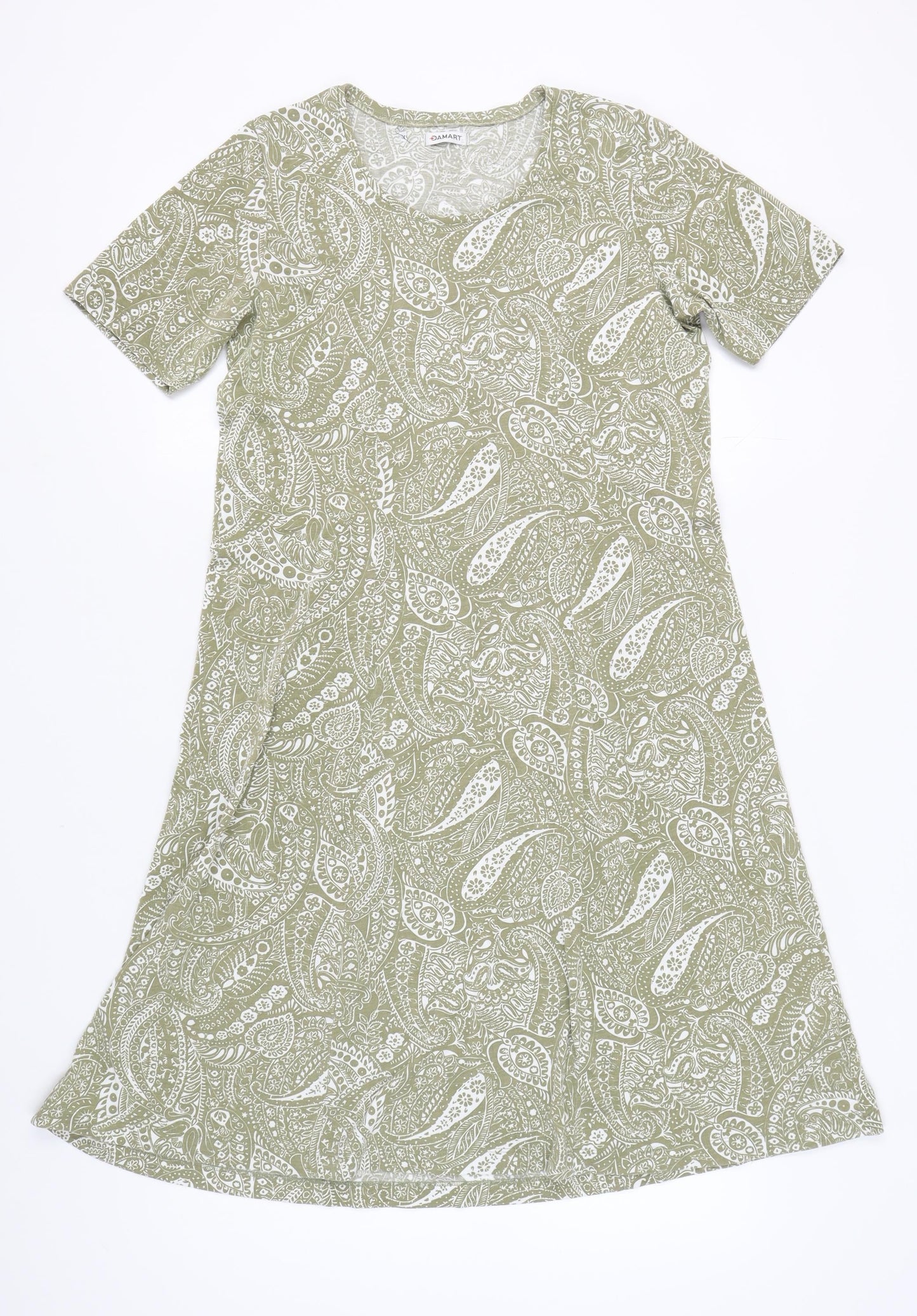 Damart Women's Green Paisley A-Line Dress Size 14