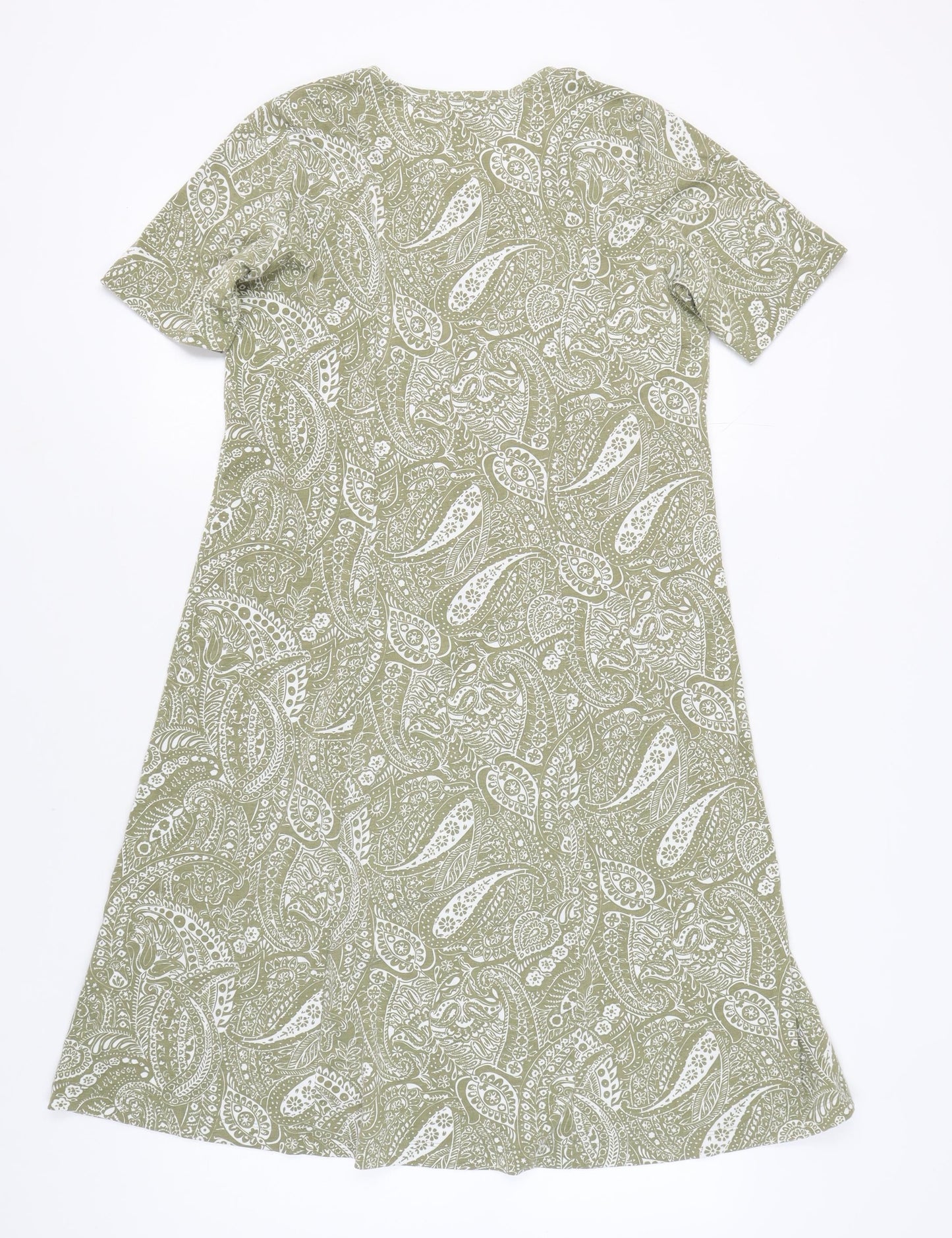 Damart Women's Green Paisley A-Line Dress Size 14