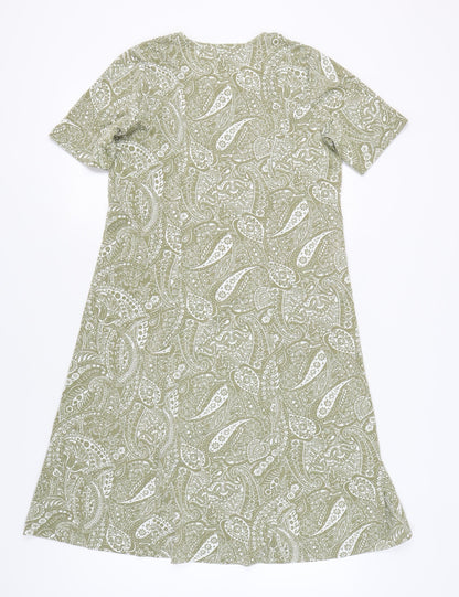 Damart Women's Green Paisley A-Line Dress Size 14