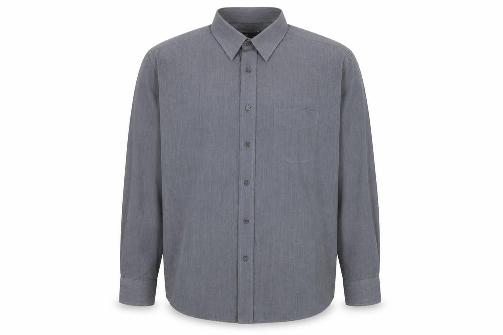 Marks and Spencer Men's Grey Long Sleeve Shirt 16
