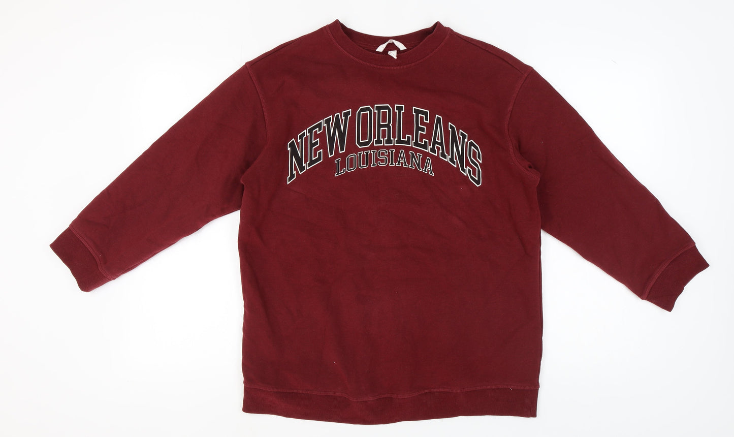 H&M Red Unisex Pullover Sweatshirt S