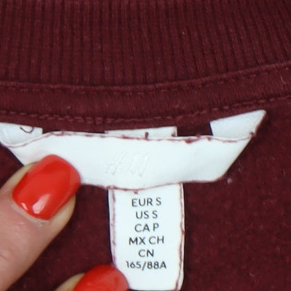 H&M Red Unisex Pullover Sweatshirt S