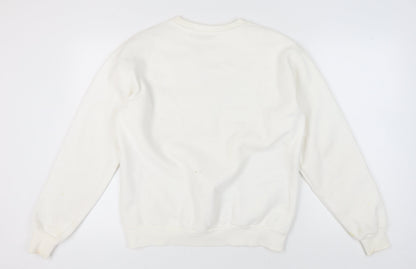 Stradivarius Women's Ivory Pullover Sweatshirt XS