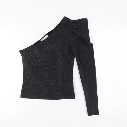 Womens UK Size M Pull & Bear Black Basic Blouse