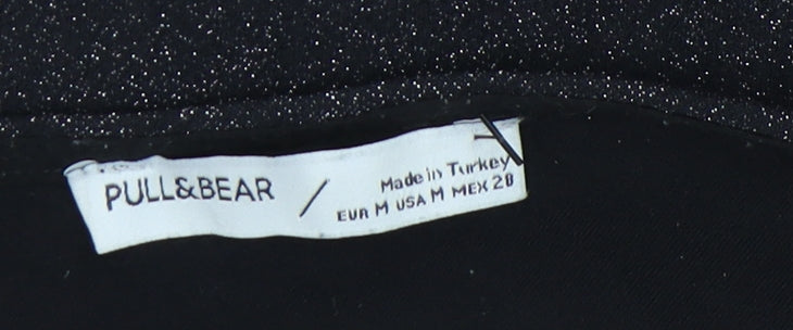 Womens UK Size M Pull & Bear Black Basic Blouse