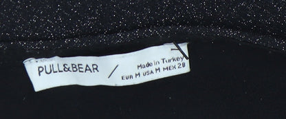Womens UK Size M Pull & Bear Black Basic Blouse