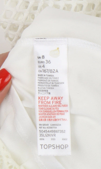 Topshop Women's Ivory Lace Sheath Dress UK 8