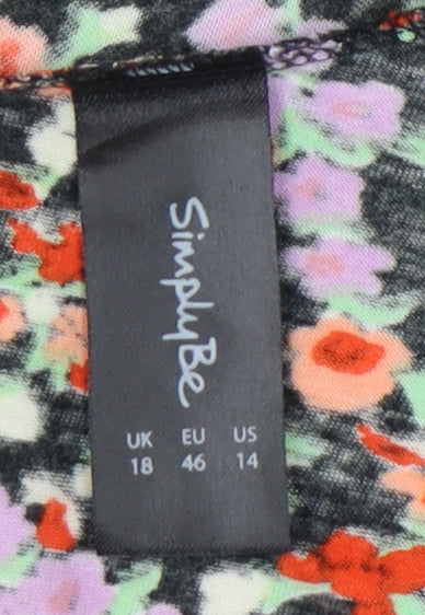Womens UK Size 18 Simply Be Multicoloured Camisole Tank