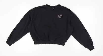 Womens UK Size 12 H&M Black Pullover Sweatshirt