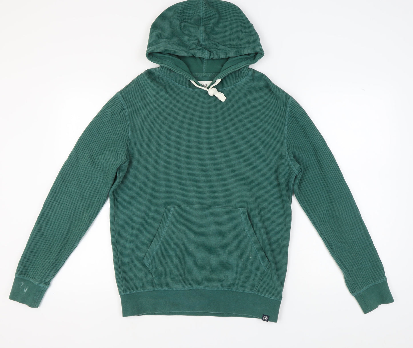 Mens UK Size S Marks and Spencer Green Pullover Hoodie