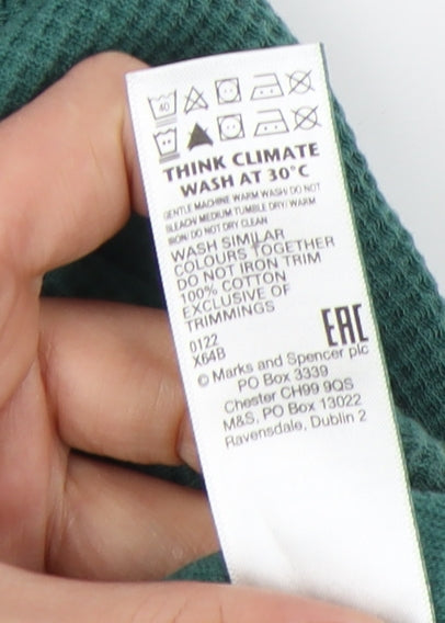 Mens UK Size S Marks and Spencer Green Pullover Hoodie