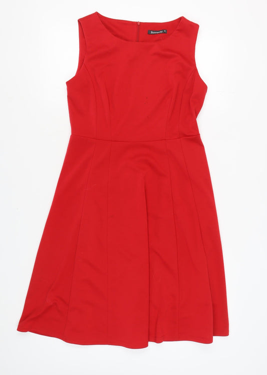 Bonmarché Red Women's Sleeveless Dress Size 14