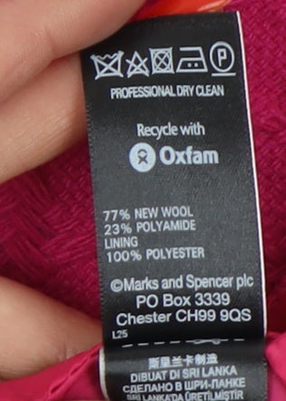 Marks and Spencer Women's Pink Wool Pencil Skirt Size 14