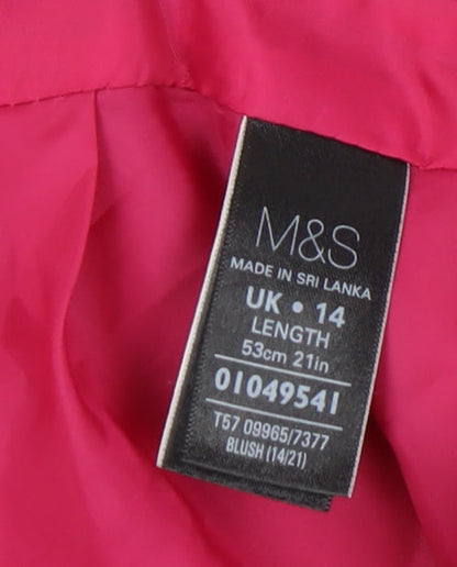 Marks and Spencer Women's Pink Wool Pencil Skirt Size 14