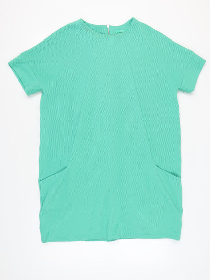 Next Women's Green Shift Dress Size 18 Short Sleeve