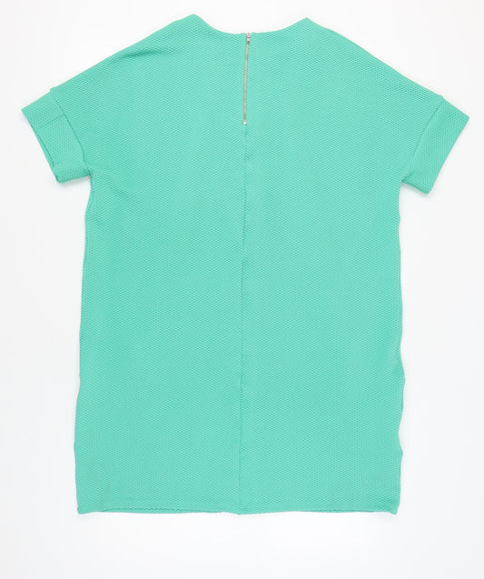Next Women's Green Shift Dress Size 18 Short Sleeve