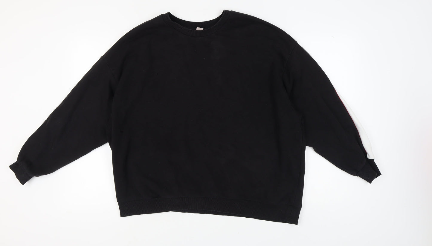 H&M Unisex Black Pullover Sweatshirt L Casual