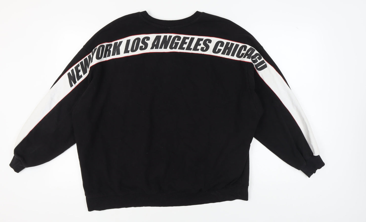 H&M Unisex Black Pullover Sweatshirt L Casual