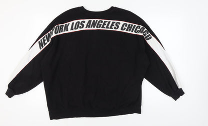 H&M Unisex Black Pullover Sweatshirt L Casual